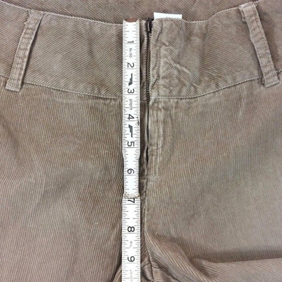Women's Low Waist Corduroy Pants Vintage Wide Leg 70's Tan Flare End Jeans Sz 14 - Picture 7 of 12